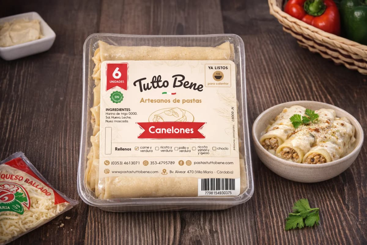 Canelones Tradicionales x6 artesanales — Pastas Tutto Bene Villa María